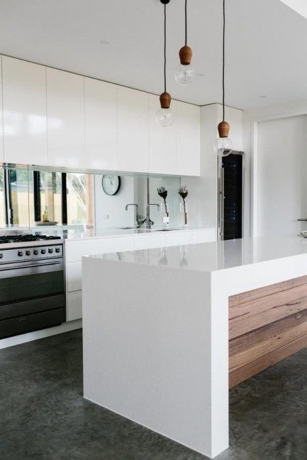 White Kitchen Benchtops - Designed and built by Altereco.net.au - Modern home in Melbourne | designlibrary.com.au