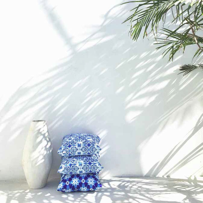 Moteef Outdoor Cushion Blues - Photographer Mon Palmer | designlibrary.com.au