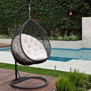 Outdoor Furniture - 20 Great Pieces to Consider - Hanging Egg Chair - Black - Milan Direct - www.designlibrary.com.au