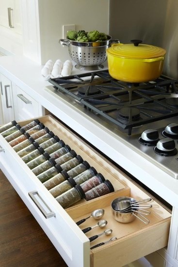 Kitchen Designs 17 Storage Solutions - Spice Rack placed in great easy location - - www.designlibrary.com.au