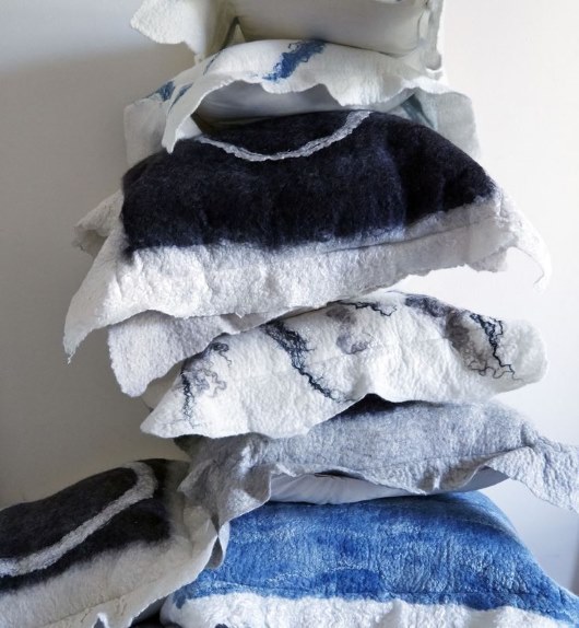 Grace Wood Designs - Felt Cushions - Interior Design Magazines - Real Living April 2015 - www.designlibrary.com.au