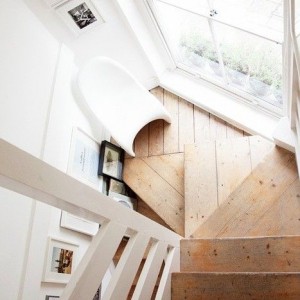 Weekend Dreaming - Pins of the week at The Design Library Au 3rd May - A stair case with timber treads and white rails | desiglibrary.com.au