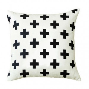 Black on White Swiss Cross Cushion Cover from Cush and Co - The DL Edit - Interior Design Magazines - Real Living September 2015 | designlibrary.com.au